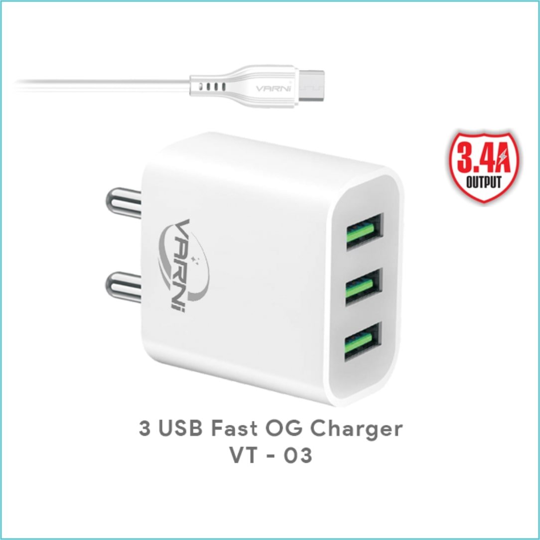 3 USB Fast OG Charger VT 03 1