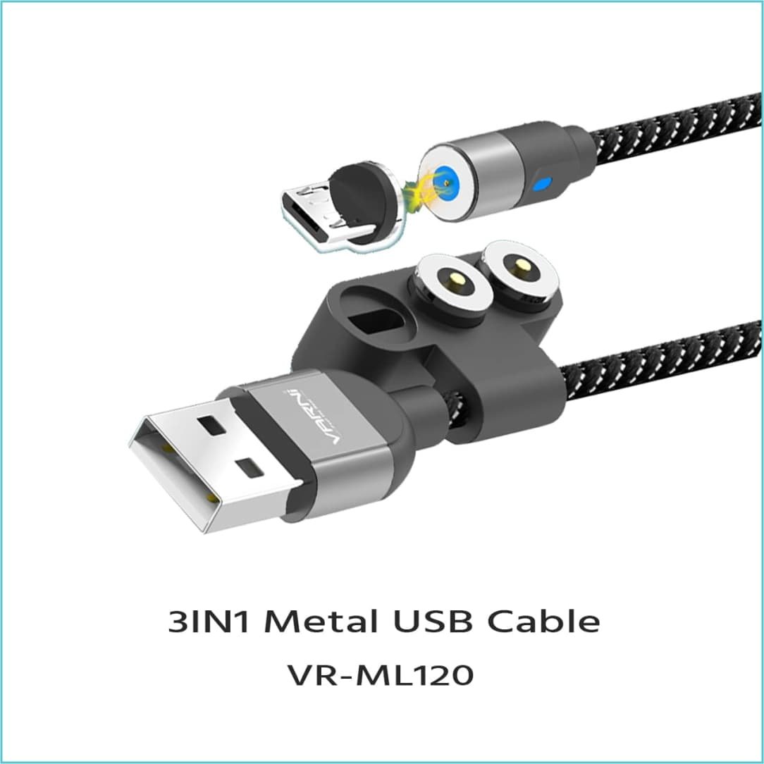3 in 1 Metal USB Cable VR ML120