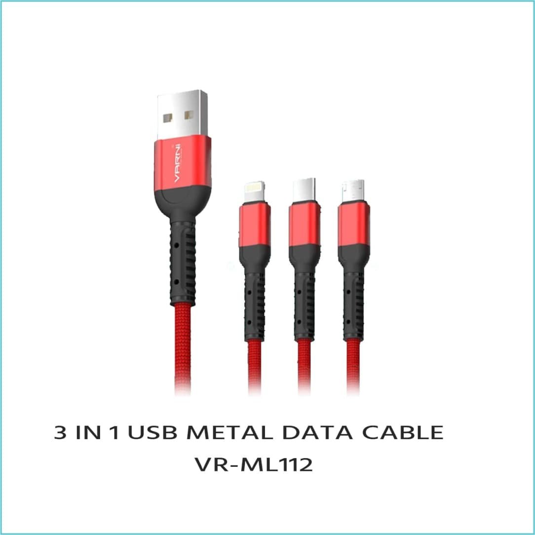 3 in 1 USB Metal Data Cable VR ML112